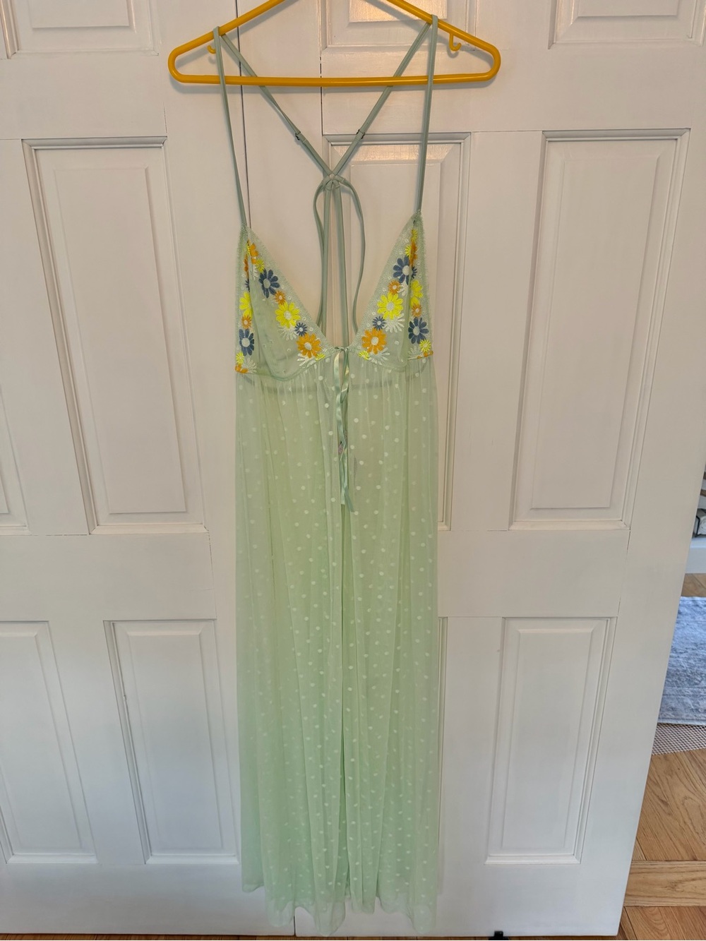 Savage X Fenty Free Spirit Floral Embroidered Night Slip Green Mist 1X - Picture 2 of 10
